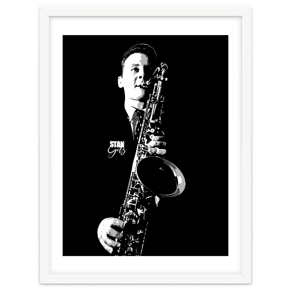 Stan Getz American Jazz Saxophonist in Grayscale