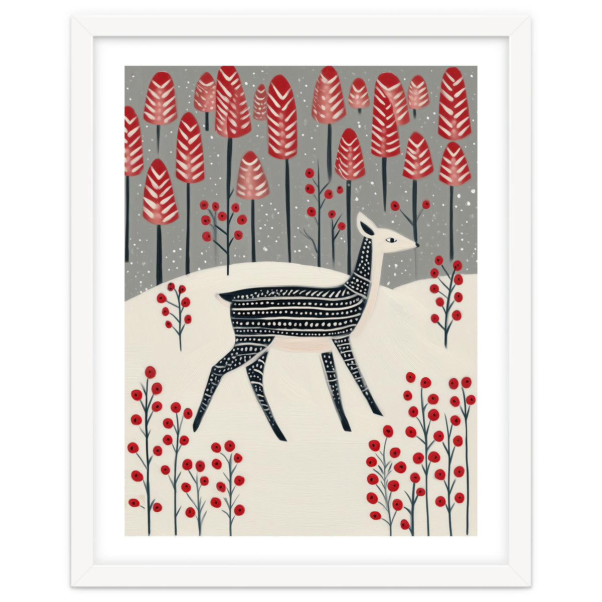 Fawn in a Winter Landscape