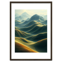 Ethereal Green Mountain Ridges Art
