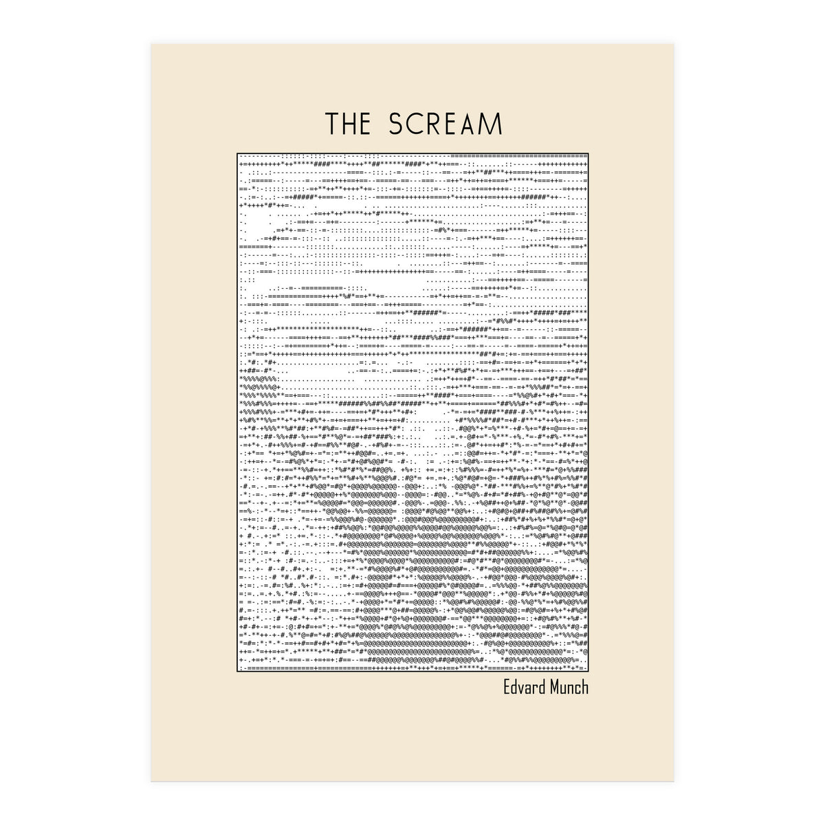The Scream – Edvard Munch (ascii art)  (Print Only)