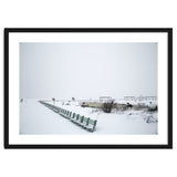 No people on a bench in the snowy winter thumbnail