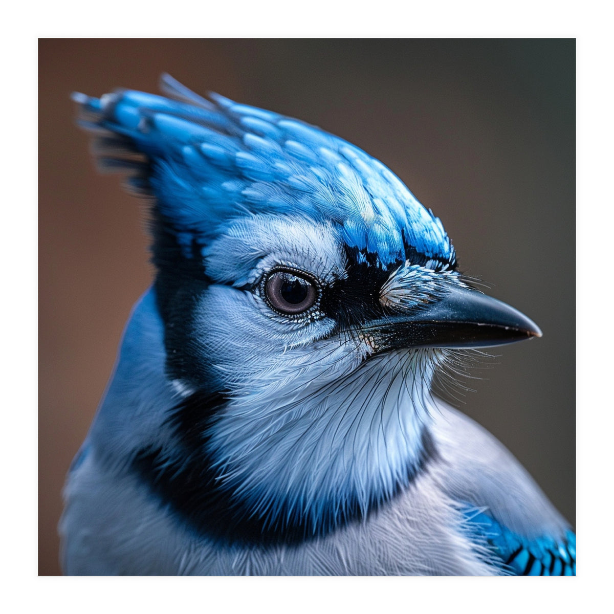 Close Up Portrait Of A Blue Jay Bird (Print Only)