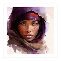 Watercolor Tuareg Woman #6 (Print Only)