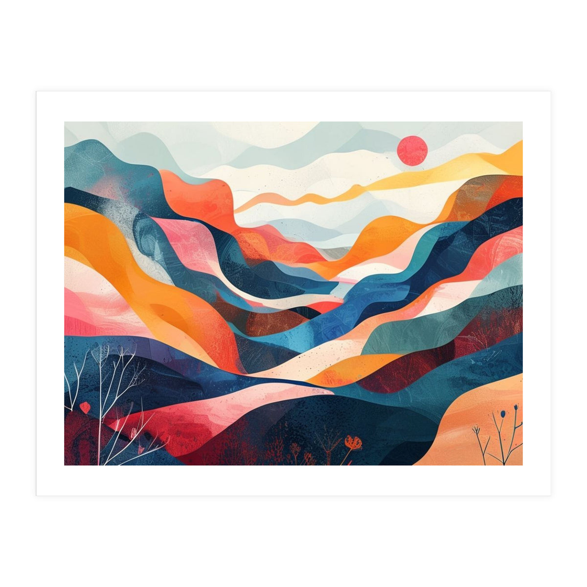 Abstract Mountain Landscape Art (Print Only)