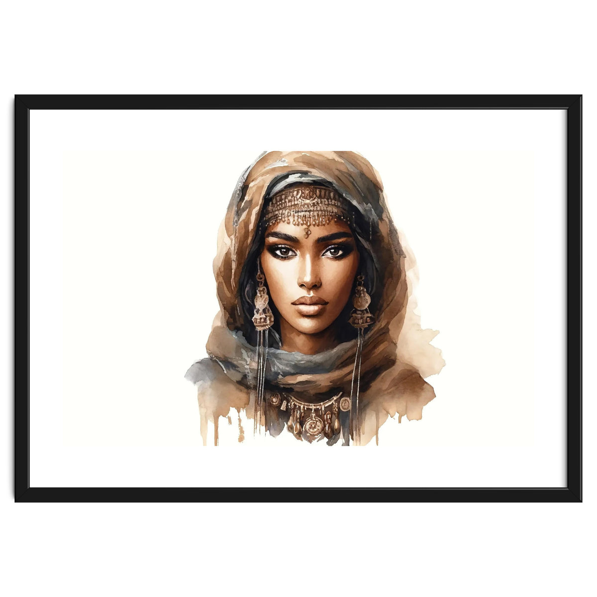Desert Muse Watercolor Portrait
