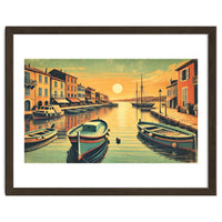 Vintage Harbor Sunset Poster