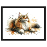 Majestic Cat With Watercolor Splashes thumbnail