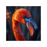 Close Up Flamingo Head Vibrant Orange Plumage (Print Only) thumbnail