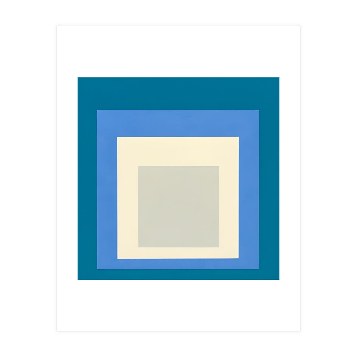 JOSEF ALBERS - HOMAGE TO THE SQUARE: BLUE WHITE GREY (Print Only)
