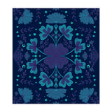 Clovers And Flowers Night Blue (Print Only) thumbnail