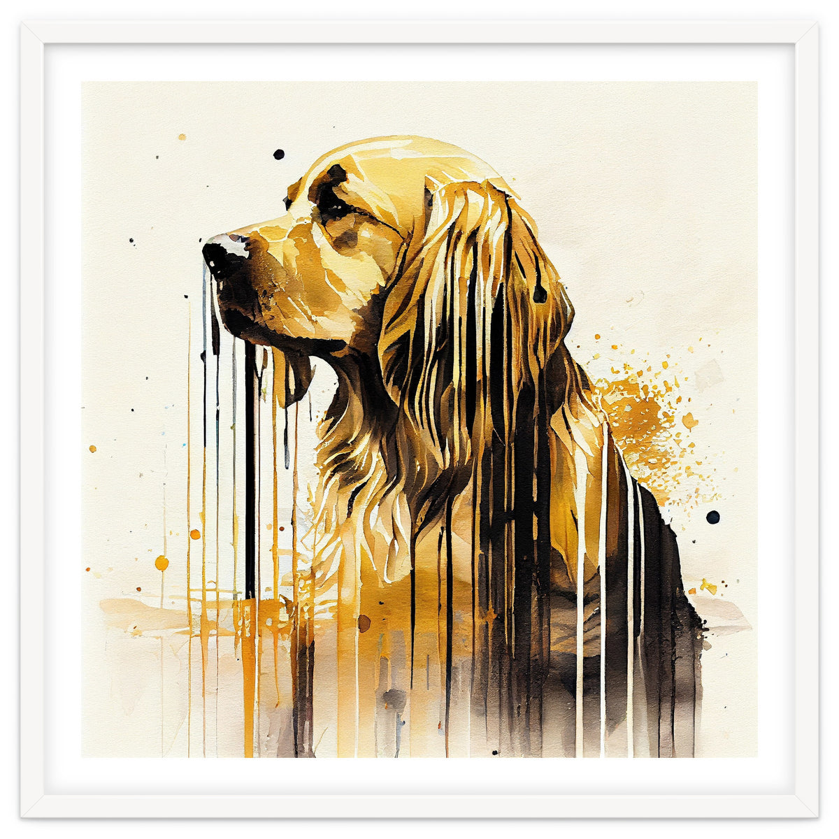 Watercolor Golden Retriever Dog