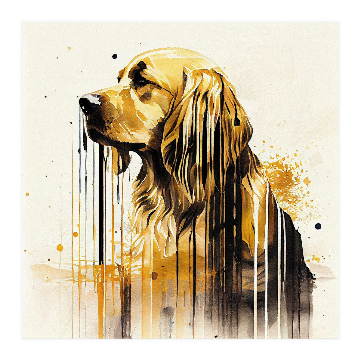 Watercolor Golden Retriever Dog (Print Only)