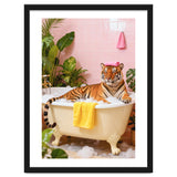 Leopard in Bathtub, Surreal Bathroom Scene thumbnail