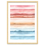 Watercolour Abstract Stripes Red Blue thumbnail
