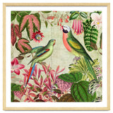 Exotic Lush Rainforest With Colorful Parrots And Flowers thumbnail