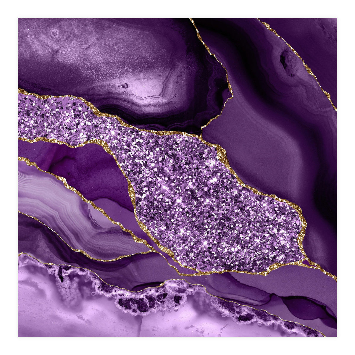 Agate Glitter Ocean Texture 03  (Print Only)