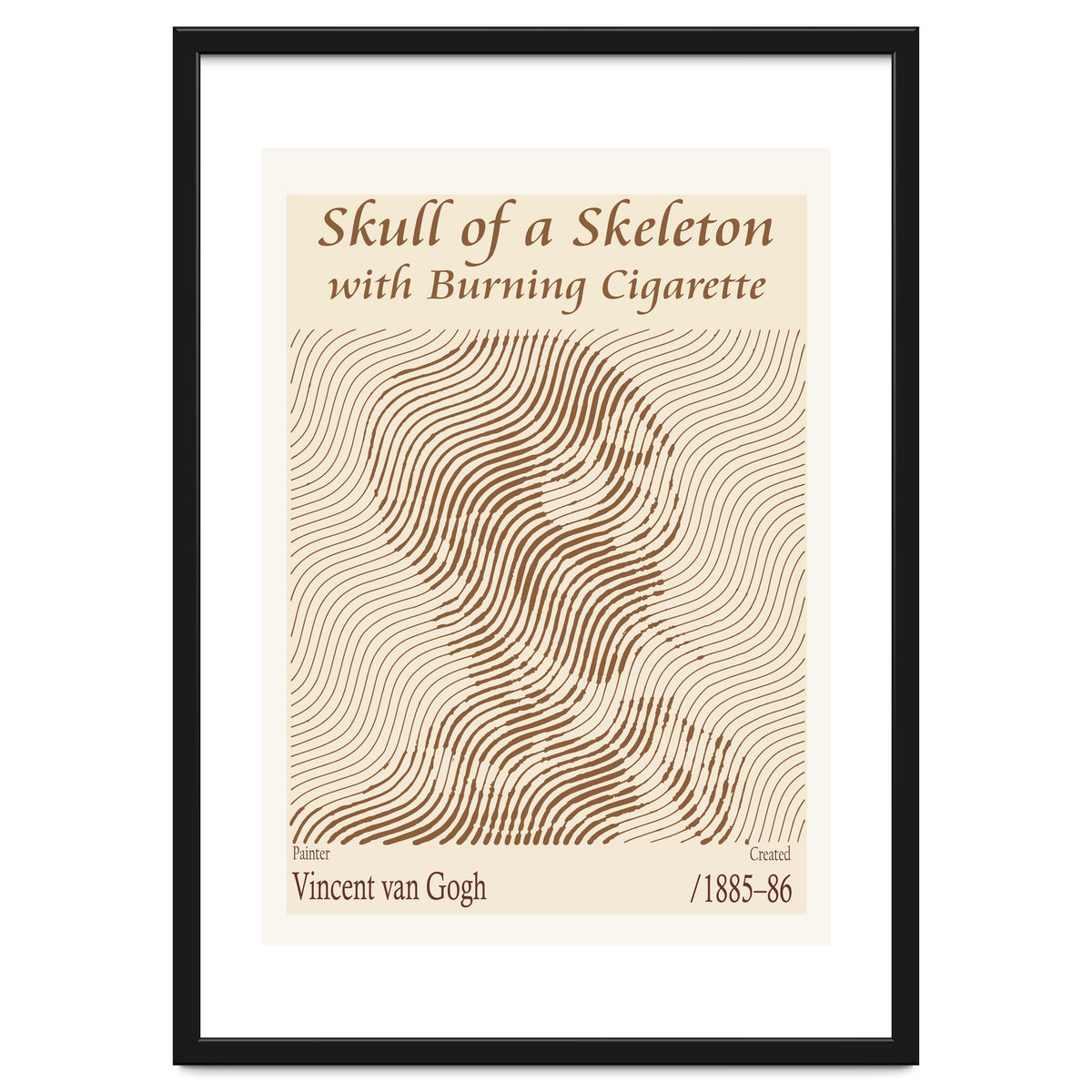 Skull of a Skeleton with Burning Cigarette - Vincent van Gogh (1885–86)