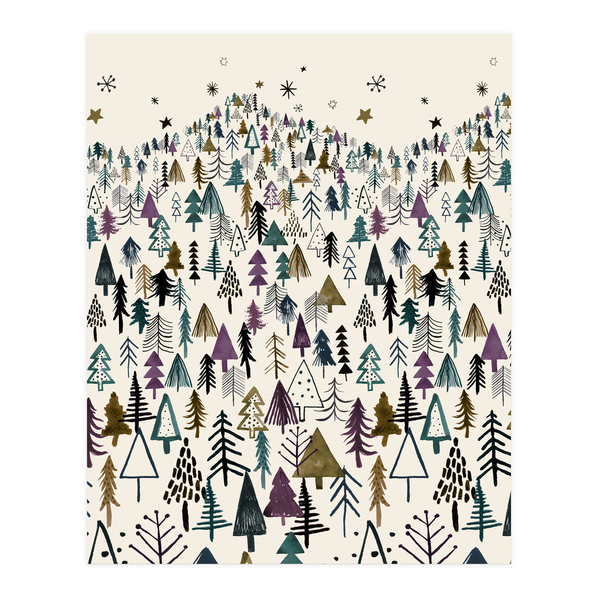 Mountain Forest Trees Winter (Print Only)