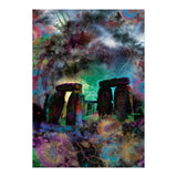 Stone Henge Vibrant Psychedelic Colors (Print Only) thumbnail
