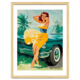 Pinup Girl Posing In Front Of The Car thumbnail