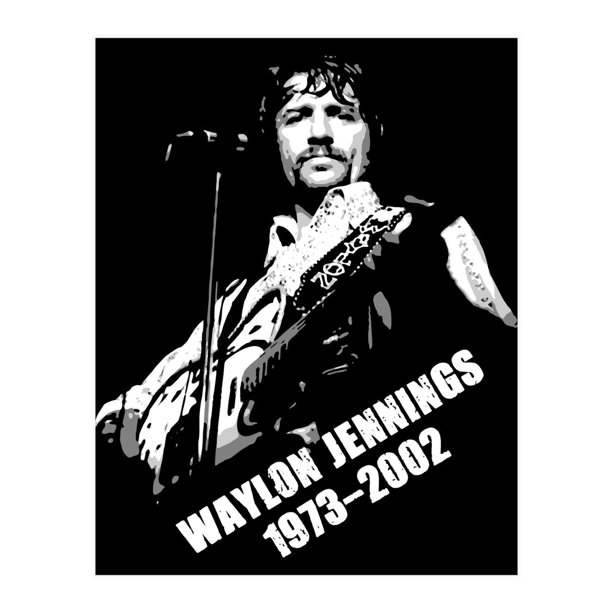 Waylon Jennings American Musician Legend (Print Only)
