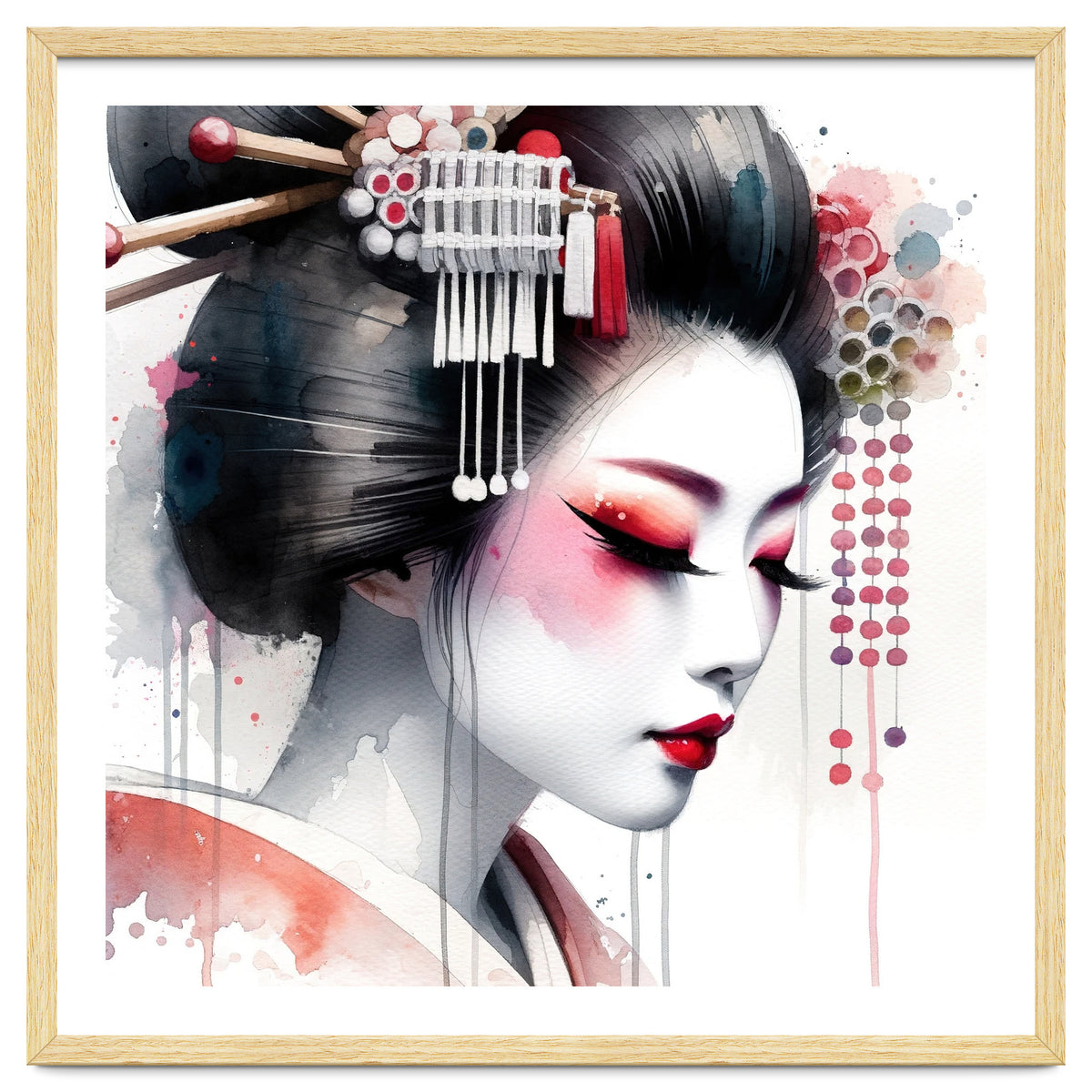 Crimson Kanzashi Modern Geisha