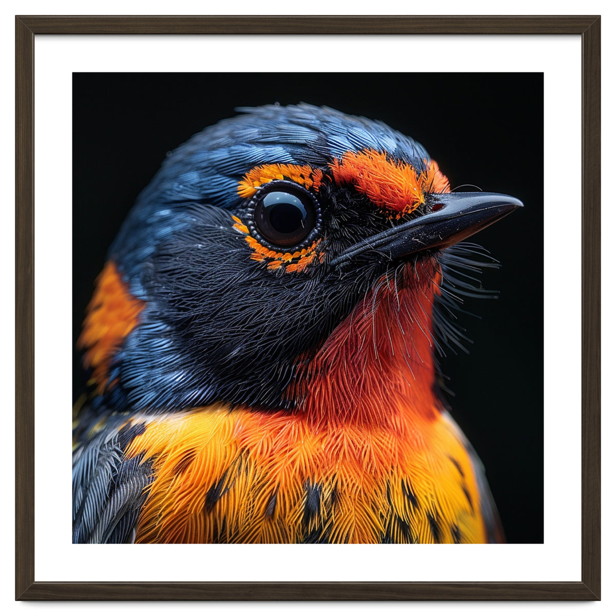 Vibrant Bird With Orange And Blue Plumage