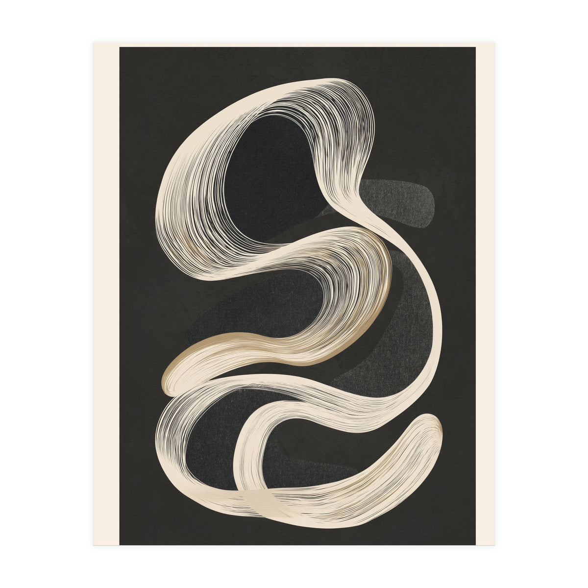 Monochrome Flow Abstract Line Movement (Print Only)