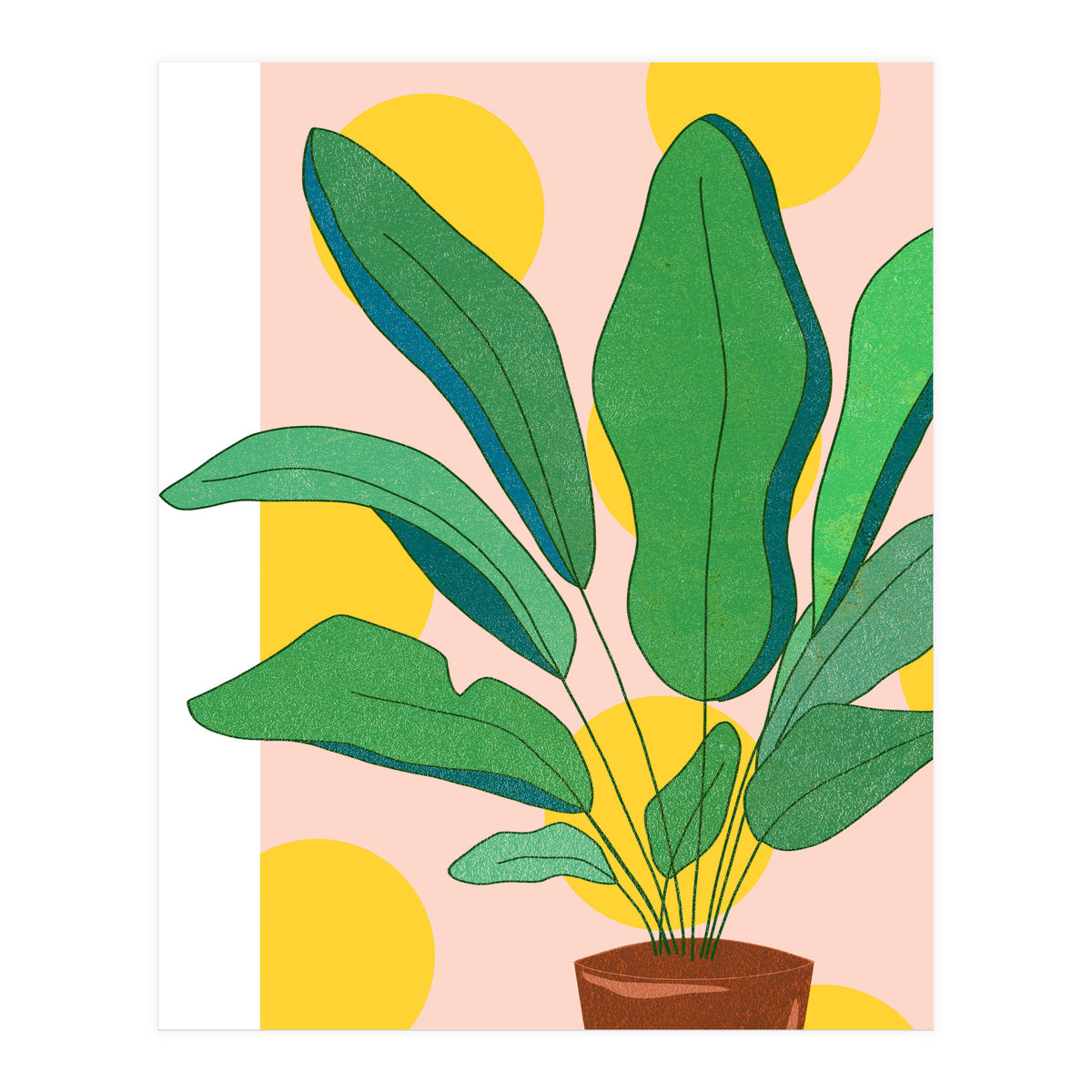 Pastel Plants Love, Botanical Nature Illustration, Gardening Blush Growth, Positive Vibes Mindset Hope (Print Only)