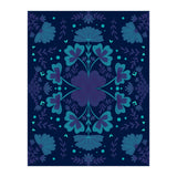 Clovers And Flowers Night Blue (Print Only) thumbnail