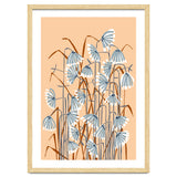 Linocut Flower Meadow Peach Fuzz thumbnail