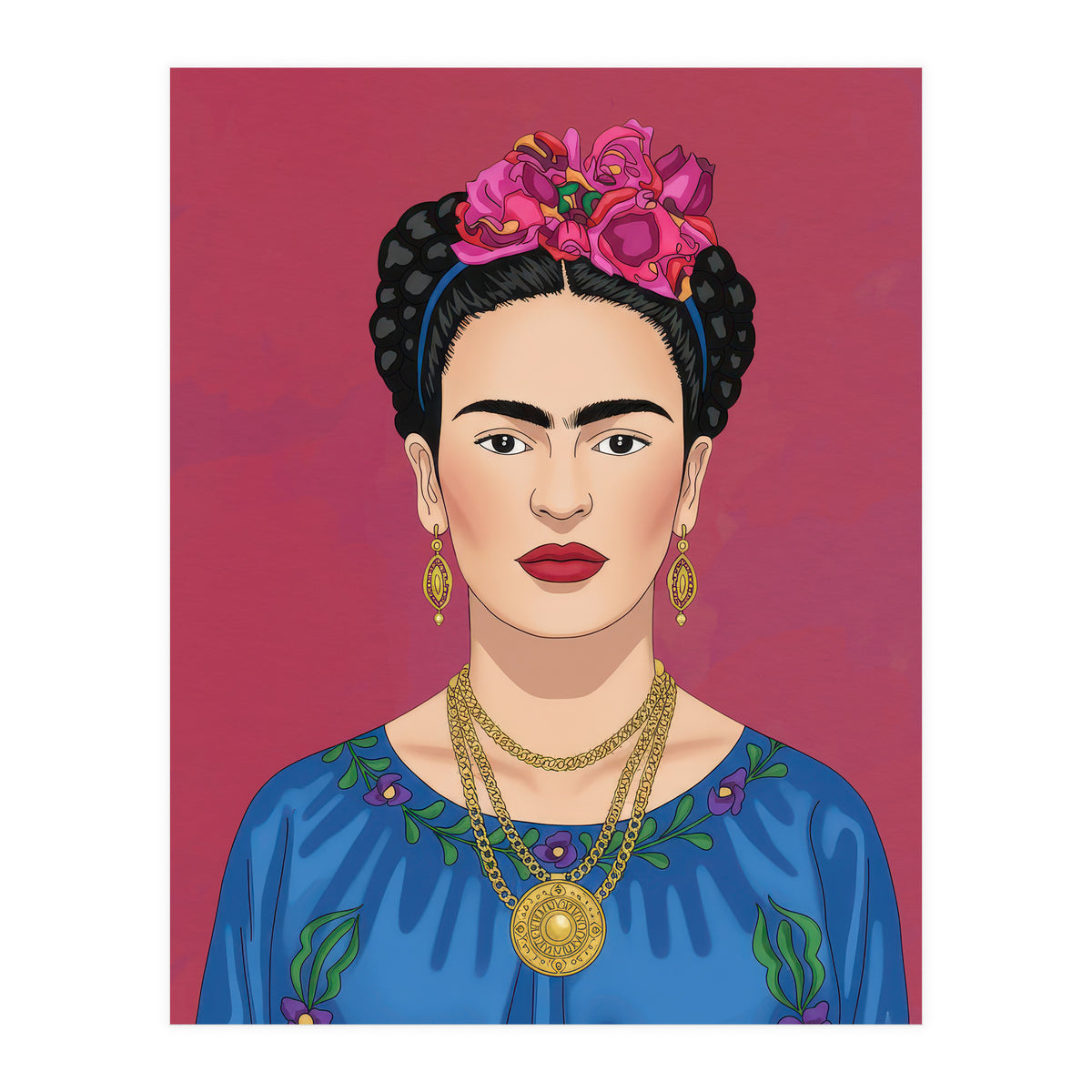 Frida Kahlo Portrait Illustration (Print Only)