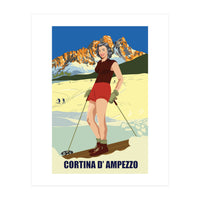 Ski Girl at Cortina D'Ampezzo, Italy (Print Only)