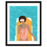 Chilling In The Moment, Eclectic Bohemian Black Woman Of Color, Swimming Pool Afro Fashion Vacation Enjoy Summer thumbnail