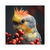 Close Up Of A Cockatiel Parrot With Orange Crest (Print Only) thumbnail