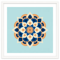 Mandala flower - orange and blue