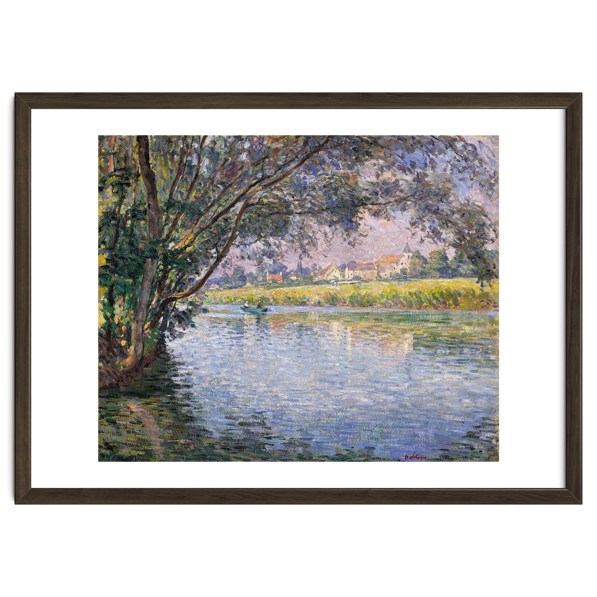 Henri Lebasque (Champigné, 1865-Le Cannet, 1937). Banks of the RIver Marne near Montévrain (ca. 1...