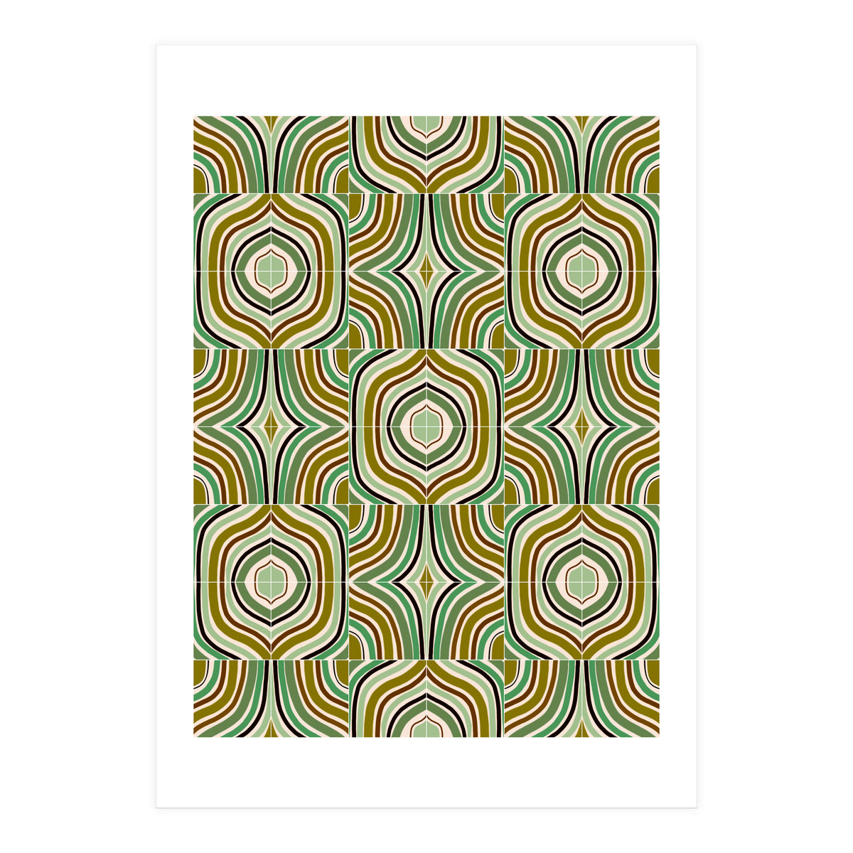 Jade Retro Rainbow Tiles (Print Only)