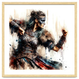 Viking Warrior Woman Watercolor Portrait thumbnail