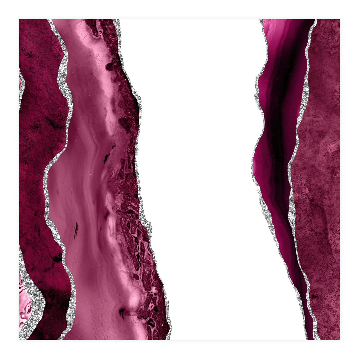 Burgundy & Silver Agate Texture 06  (Print Only)