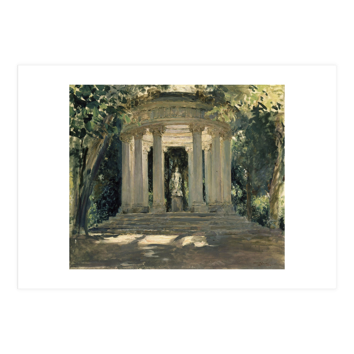 THE VILLA ADRIANA OF TIVOLI (ROME) - 1926 - OIL ON CANVAS - 0.60 X 0.70 M. (Print Only)