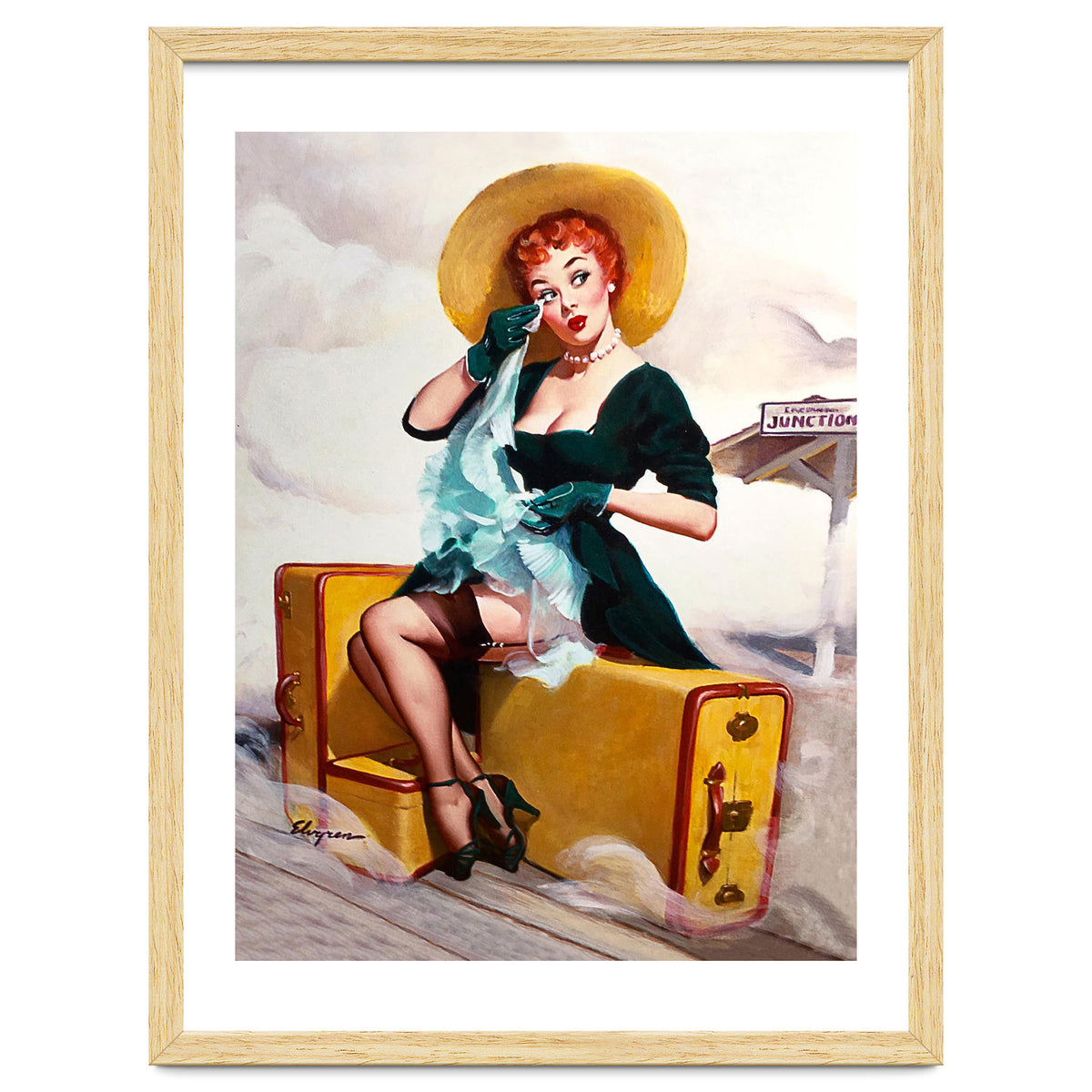 Pinup Sexy Girl Left At The Bus Station