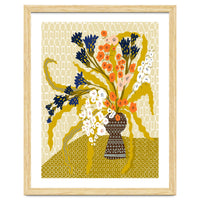 Floral Contemporary Still Life Mustard Yellow