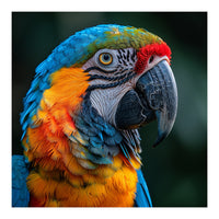 Close Up Of A Colorful Macaw Parrot (Print Only)