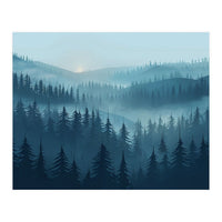 Misty Evergreen Forest: Moody Atmospheric Landscape (Print Only)