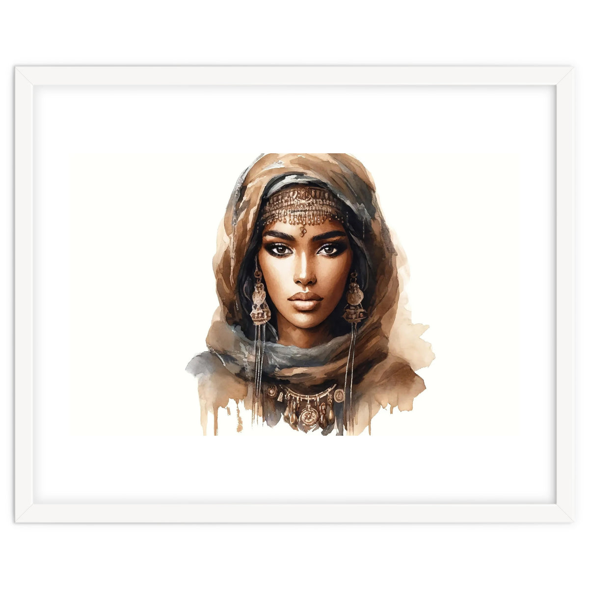 Desert Muse Watercolor Portrait