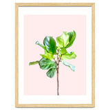 Intimate Energy, Blush Pastel Botanical Plant Minimal Painting, Pink Green Nature thumbnail
