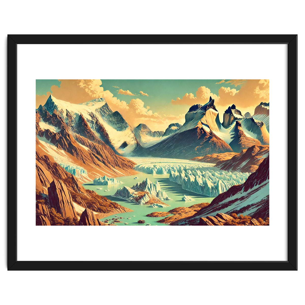 Vintage Argentina, Patagonia Glaciers Poster