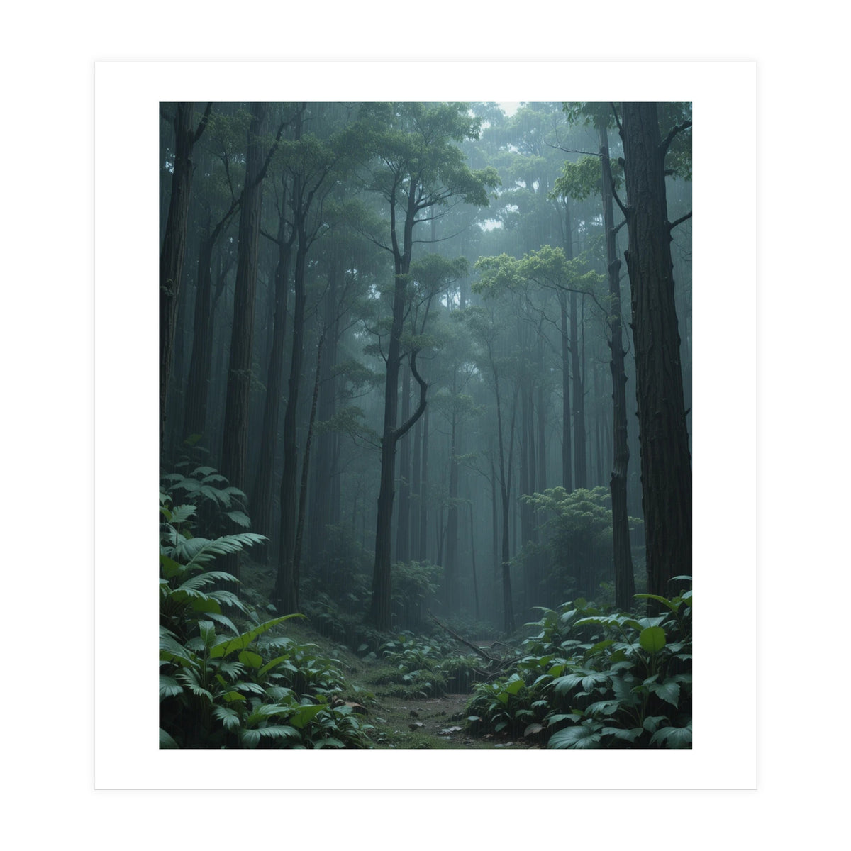 Ethereal Misty Forest in the Rain (Print Only)