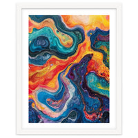 Vibrant Fluid Acrylic Pour Abstract Art